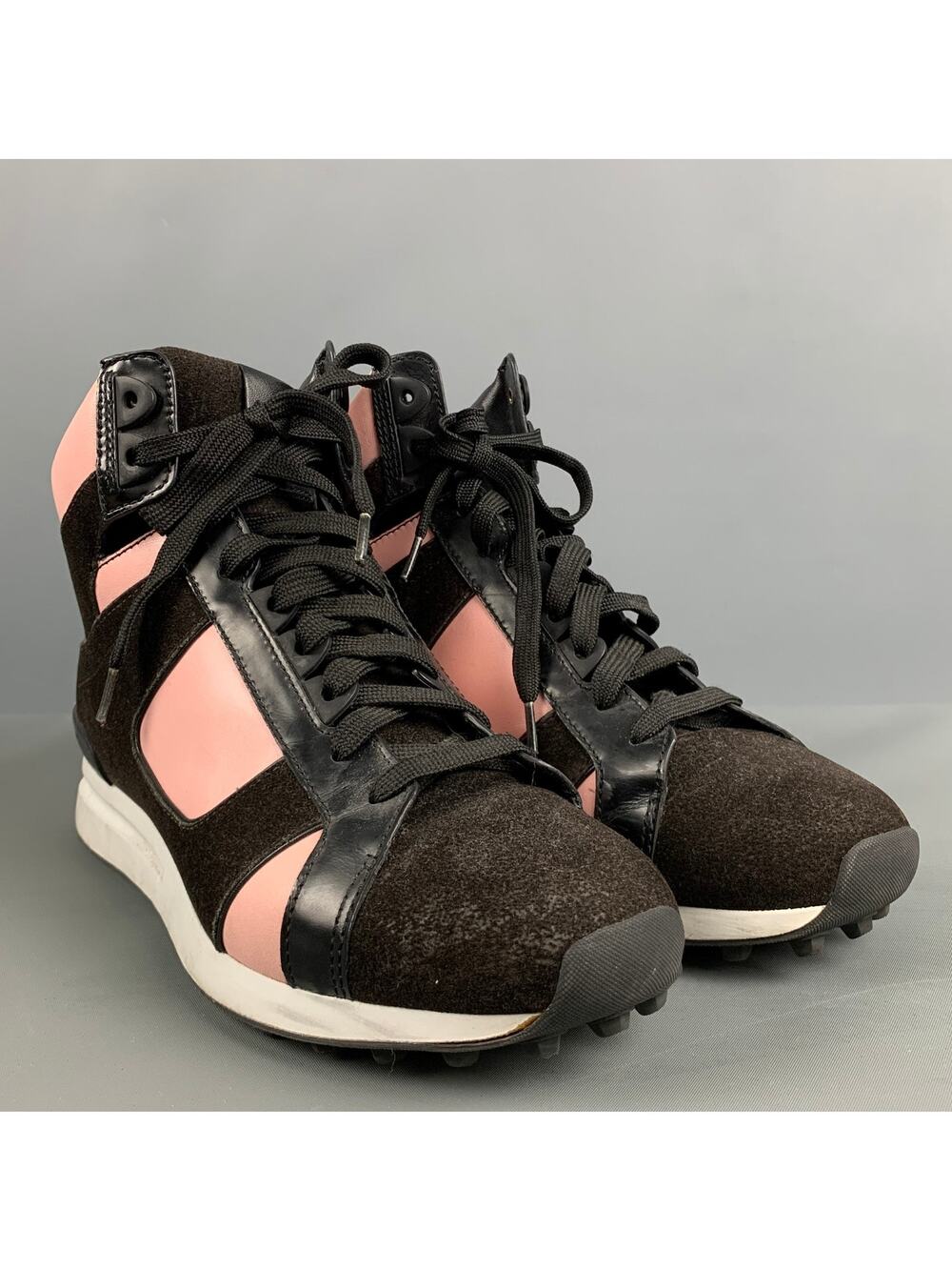 3.1 PHILLIP LIM Size 9.5 Black Pink Leather Color Block High Top Sneakers